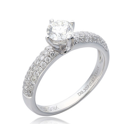 **博物馆雅致款钻戒18K金钻戒主题定做