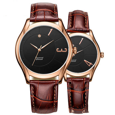 **时尚情侣手表石英表一对时尚韩版潮真皮防水腕表刻字定制