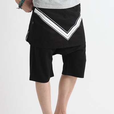 高街风假两件休闲短裤